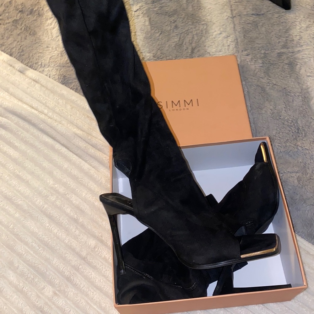 Knee high velvet boots